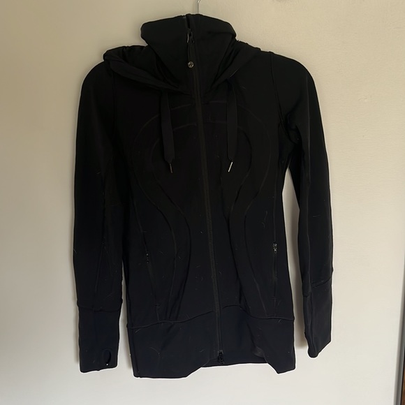Lululemon Black Hooded Track Jacket - Picture 2 of 4